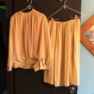 Vintage yellow polka dot dress